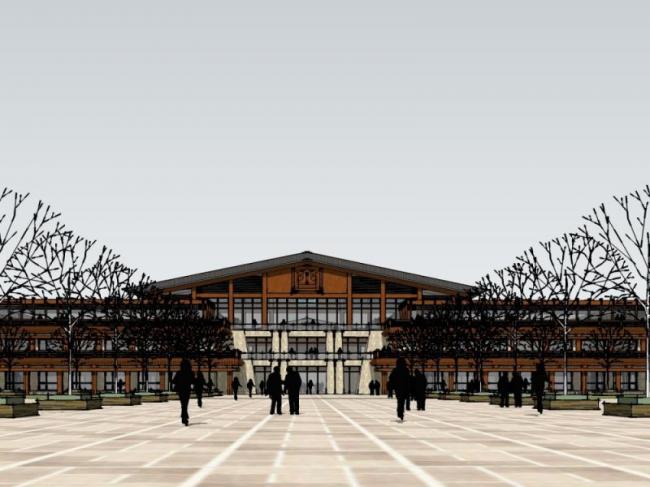 Sketchup酒店模型|多层酒店，中式风格