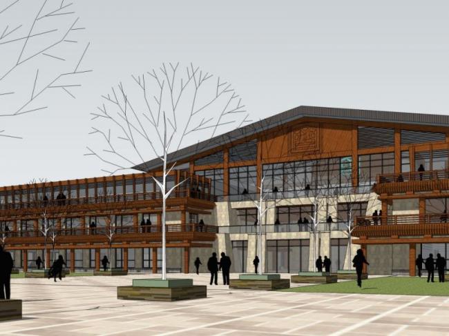 Sketchup酒店模型|多层酒店，中式风格