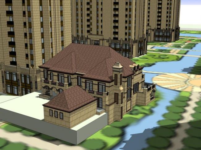 Sketchup医院模型|多层敬老院，养老院，医疗建筑，古典风格