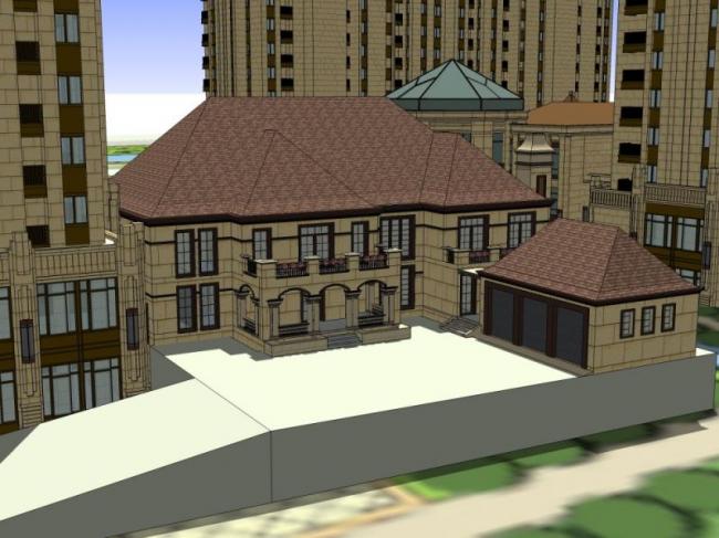 Sketchup医院模型|多层敬老院，养老院，医疗建筑，古典风格