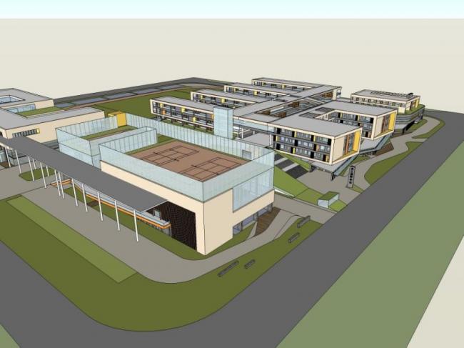 Sketchup学校模型|多层学校，校园教育建筑，现代风格