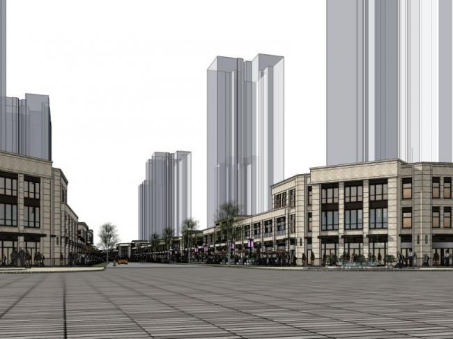 Sketchup商业模型|多层商业街，古典风格