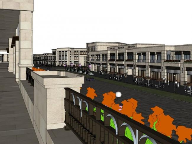 Sketchup商业模型|多层商业街，古典风格