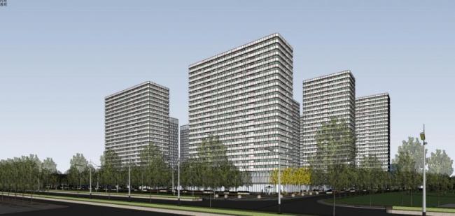 Sketchup住宅模型|高层住宅区，现代风格