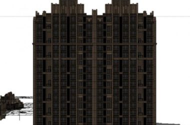 Sketchup住宅模型|超高层住宅楼，居住建筑，古典风格-BIM建筑网