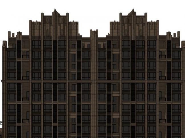 Sketchup住宅模型|超高层住宅楼，居住建筑，古典风格