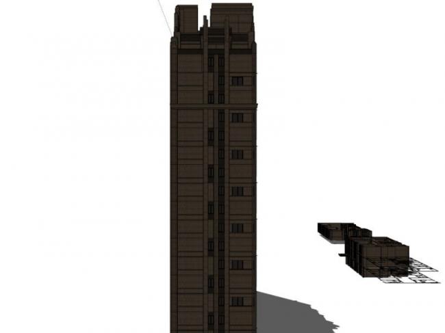 Sketchup住宅模型|超高层住宅楼，居住建筑，古典风格