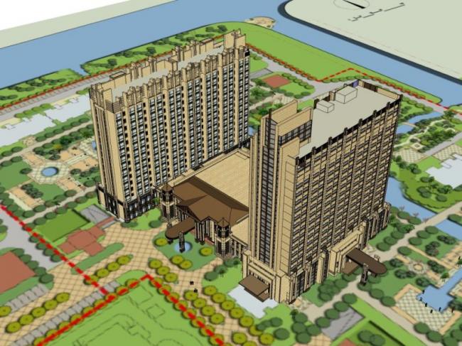 Sketchup住宅模型|高层住宅区，古典风格