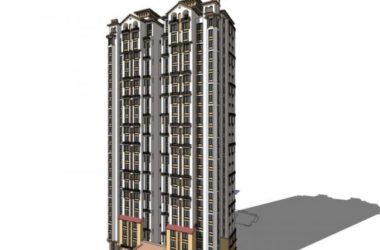 Sketchup住宅模型|高层住宅楼，古典风格-BIM建筑网