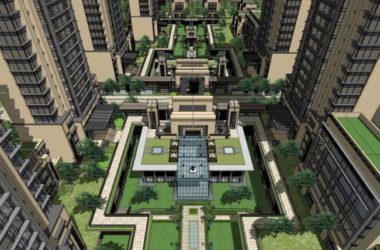 Sketchup住宅模型|高层住宅小区，古典风格-BIM建筑网