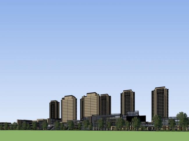 Sketchup住宅模型|高层住宅小区，古典风格