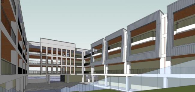 Sketchup学校模型|多层学校，校园教育建筑，现代风格