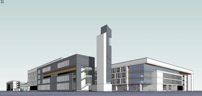 Sketchup学校模型|多层学校，校园教育建筑，现代风格