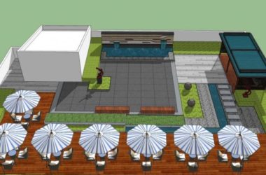 Sketchup景观模型|屋顶花园，现代风格-BIM建筑网