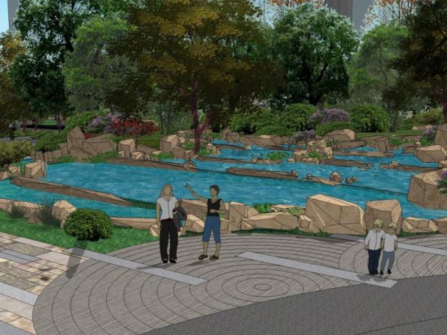 Sketchup景观模型|住宅小区景观，现代风格