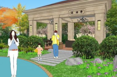 Sketchup景观模型|小区景观，住宅景观，古典风格-BIM建筑网