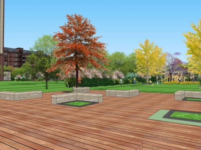 Sketchup景观模型|小区景观，住宅景观，古典风格