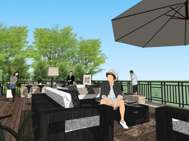 Sketchup景观模型|屋顶花园景观，现代风格
