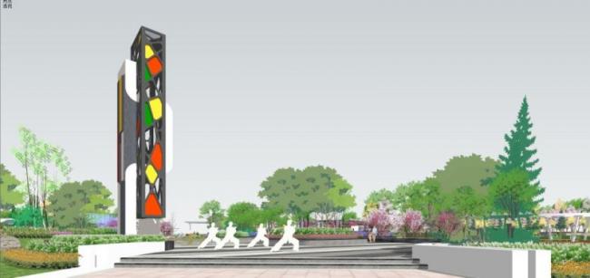 Sketchup景观模型|休闲公园景观，现代风格，休闲景观