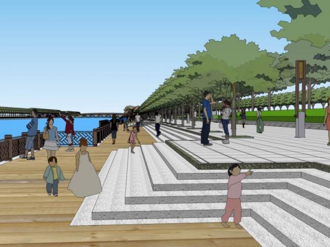 Sketchup景观模型|公园景观，中式风格，中式公园景观