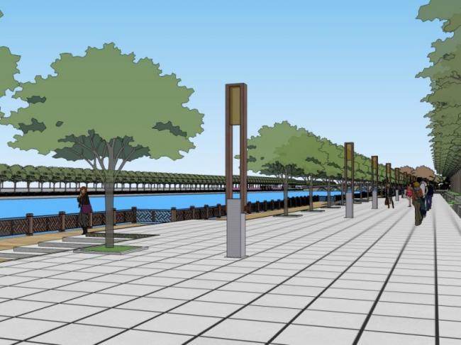 Sketchup景观模型|公园景观，中式风格，中式公园景观