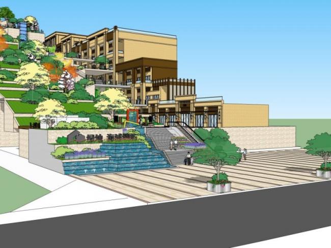 Sketchup景观模型|长廊景观，现代风格