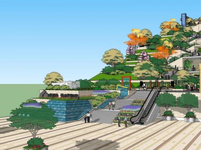 Sketchup景观模型|长廊景观，现代风格