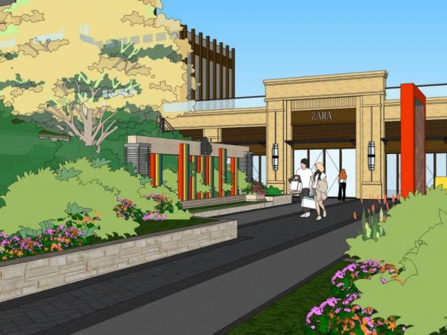 Sketchup景观模型|长廊景观，现代风格