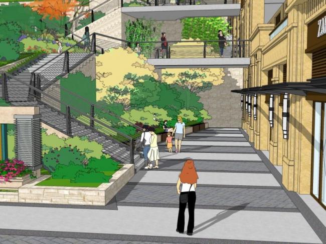 Sketchup景观模型|长廊景观，现代风格