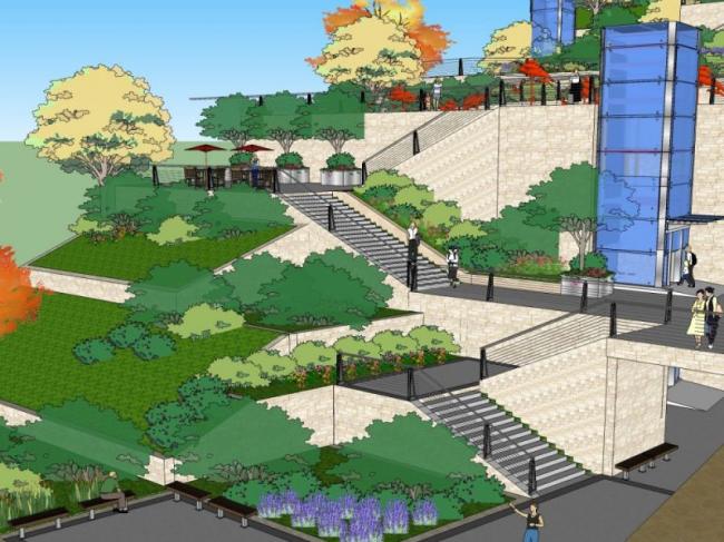 Sketchup景观模型|长廊景观，现代风格