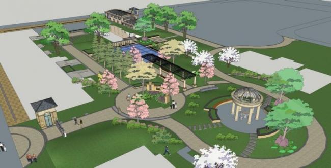 Sketchup景观模型|小区景观，住宅景观，古典风格