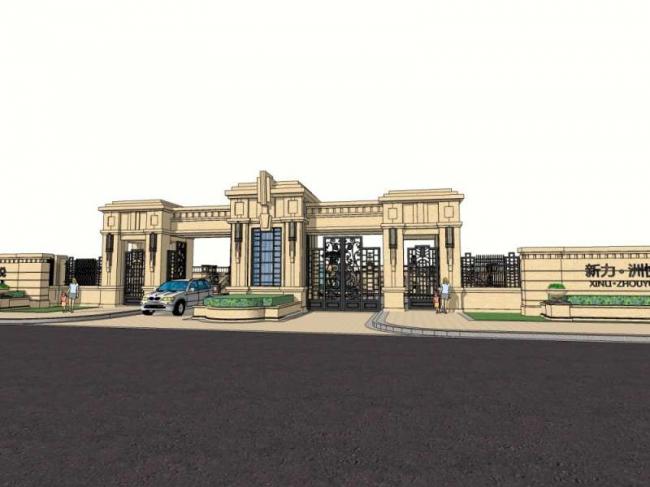 Sketchup景观模型|广场景观，古典风格，欧式风格