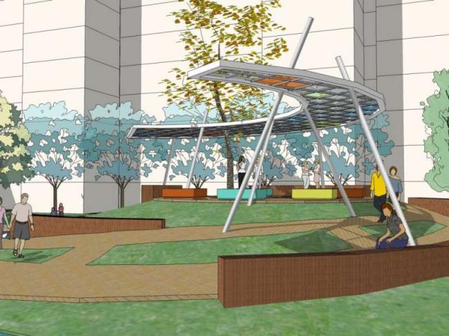 Sketchup景观模型|小区景观，住宅景观，现代风格