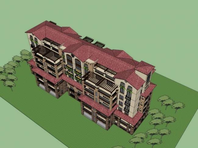 Sketchup住宅模型|多层住宅，古典风格
