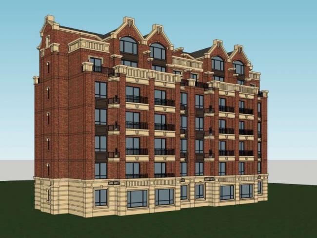 Sketchup住宅模型|多层住宅，英式古典风格