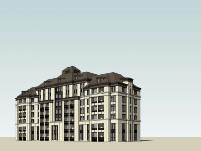 Sketchup住宅模型|多层住宅，古典风格