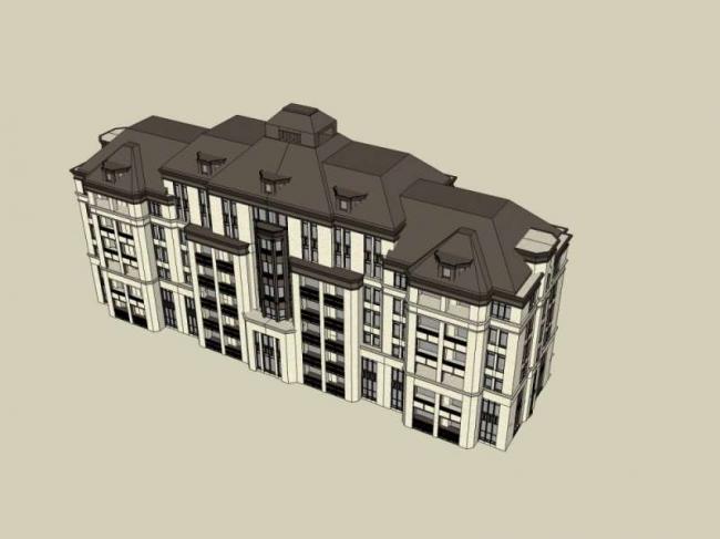 Sketchup住宅模型|多层住宅，古典风格