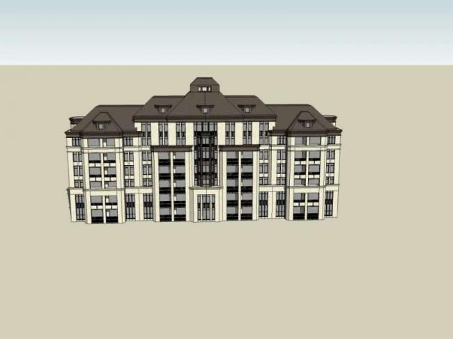 Sketchup住宅模型|多层住宅，古典风格