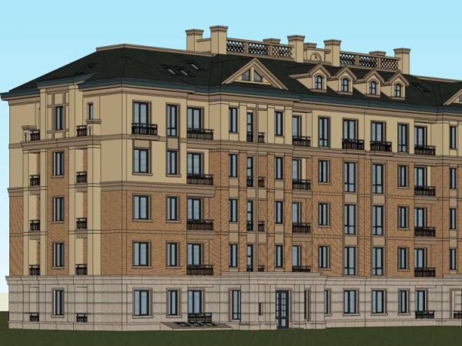 Sketchup住宅模型|多层住宅，花园洋房，古典风格