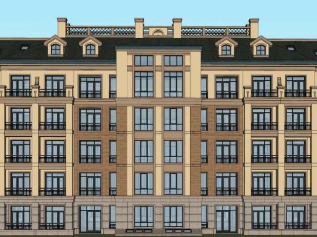 Sketchup住宅模型|多层住宅，花园洋房，古典风格