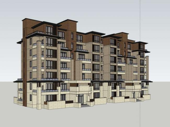 Sketchup住宅模型|多层住宅，居住建筑，古典风格