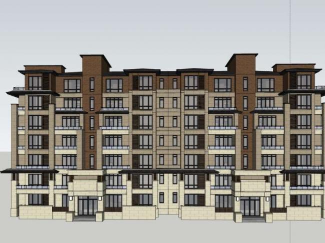 Sketchup住宅模型|多层住宅，居住建筑，古典风格