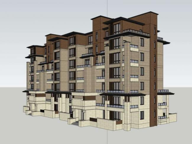 Sketchup住宅模型|多层住宅，居住建筑，古典风格