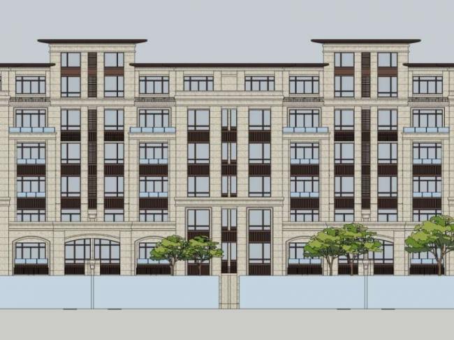 Sketchup住宅模型|多层住宅，花园洋房，居住建筑，古典风格