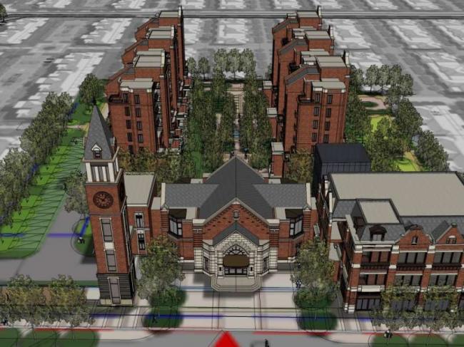 Sketchup住宅模型|多层住宅小区，花园洋房，古典风格