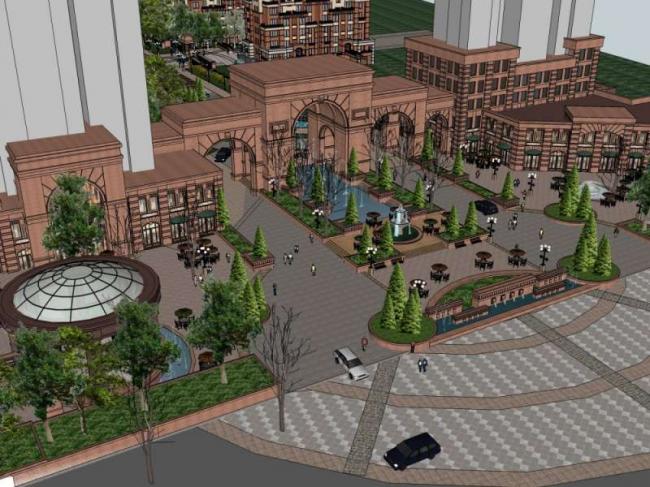 Sketchup住宅模型|多层住宅小区，花园洋房，古典风格