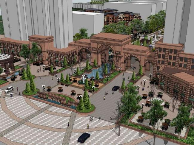 Sketchup住宅模型|多层住宅小区，花园洋房，古典风格