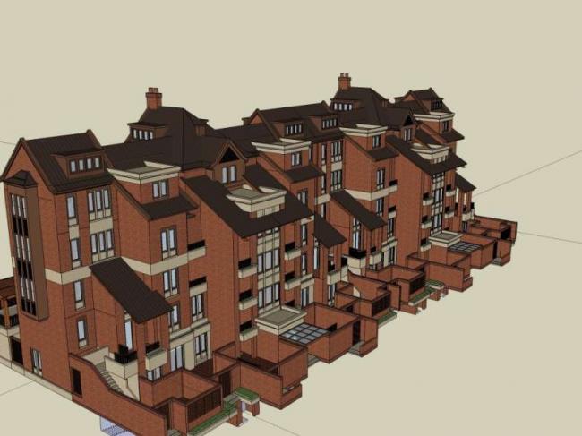 Sketchup住宅模型|多层住宅，古典风格