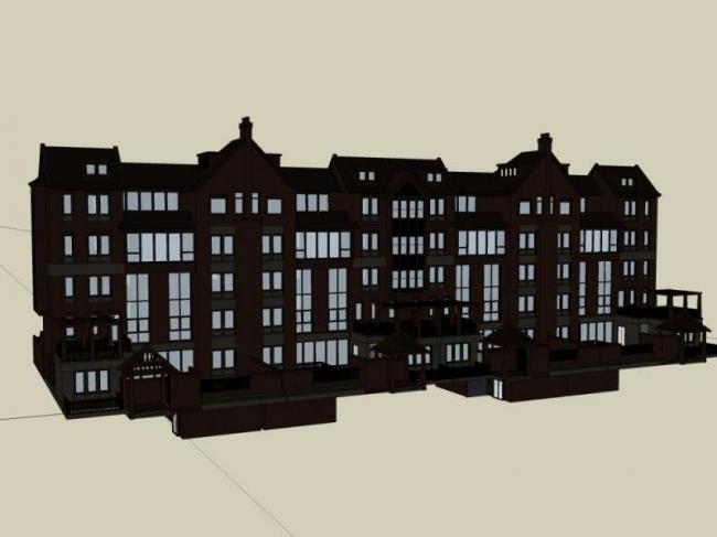 Sketchup住宅模型|多层住宅，古典风格