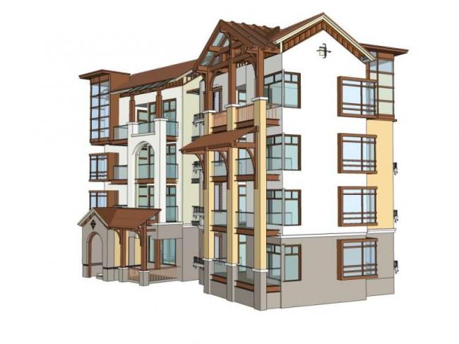 Sketchup住宅模型|多层住宅，欧式古典风格